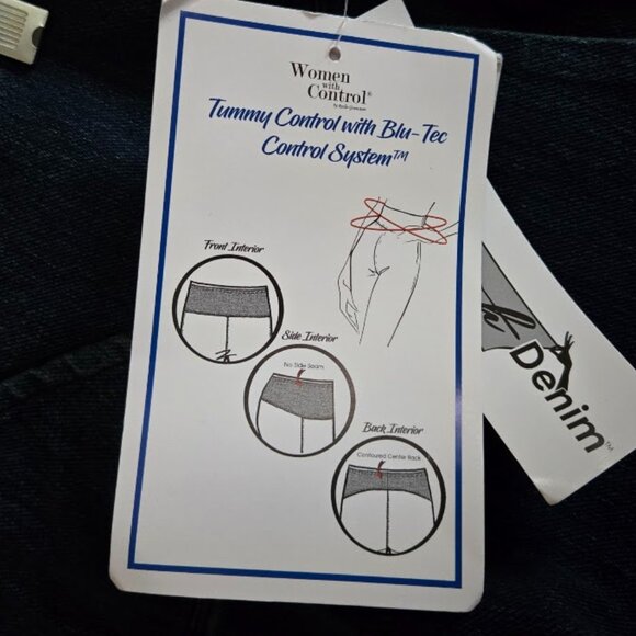 NWT Women with Control by Renee Greenstein sz medium denim tummy control capris - Picture 4 of 6